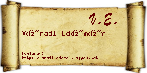 Váradi Edömér névjegykártya